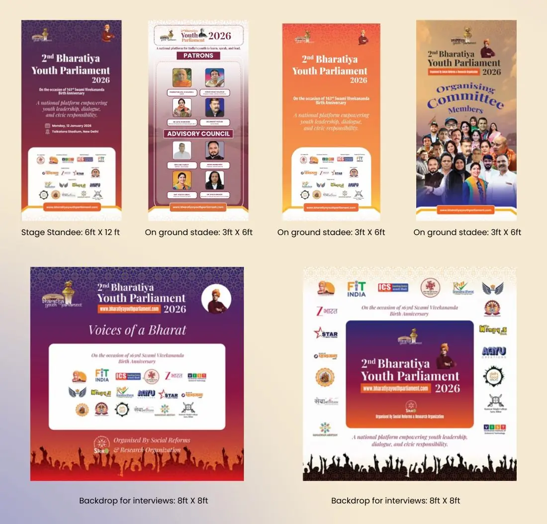 Event standees and interview backdrop designs